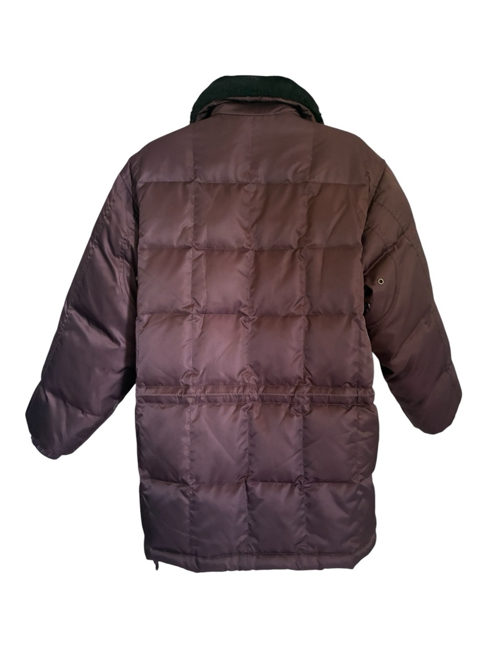 Vintage 90s Worthington Cabincore Plum Puffer Jacket Black Faux Fur Collar Sz PS - Picture 4 of 10